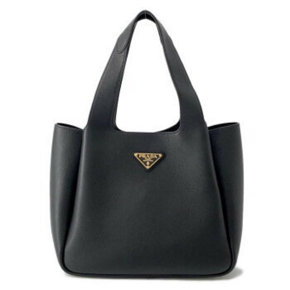 Prada Vitello Dino Leather Tote Bag Handbag Black - Picture 1 of 8